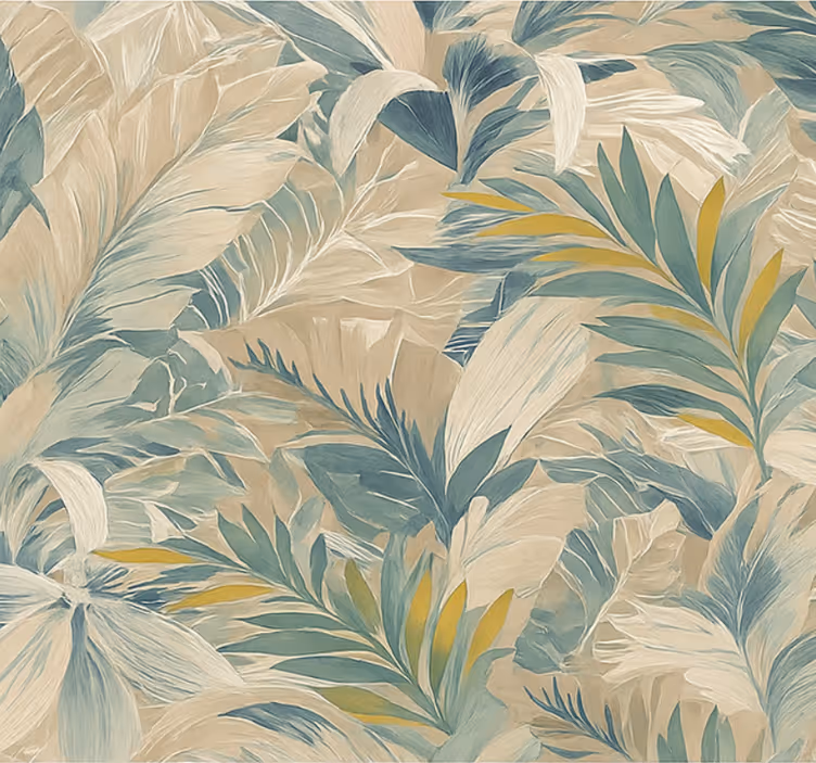 Papel pintado dormitorio matrimonio palma tropical abstracta - TenVinilo