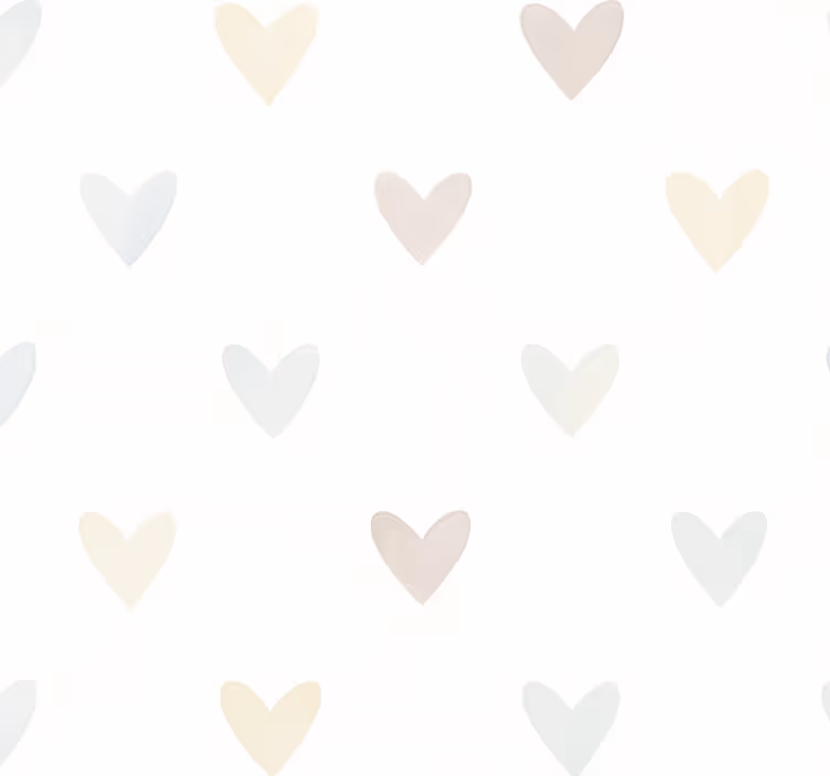 Papel pintado dormitorio matrimonio corazones acuarelados pastel - TenVinilo