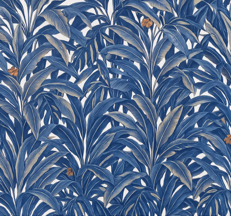 Papel pintado dormitorio matrimonio selva Índigo lujosa - TenVinilo