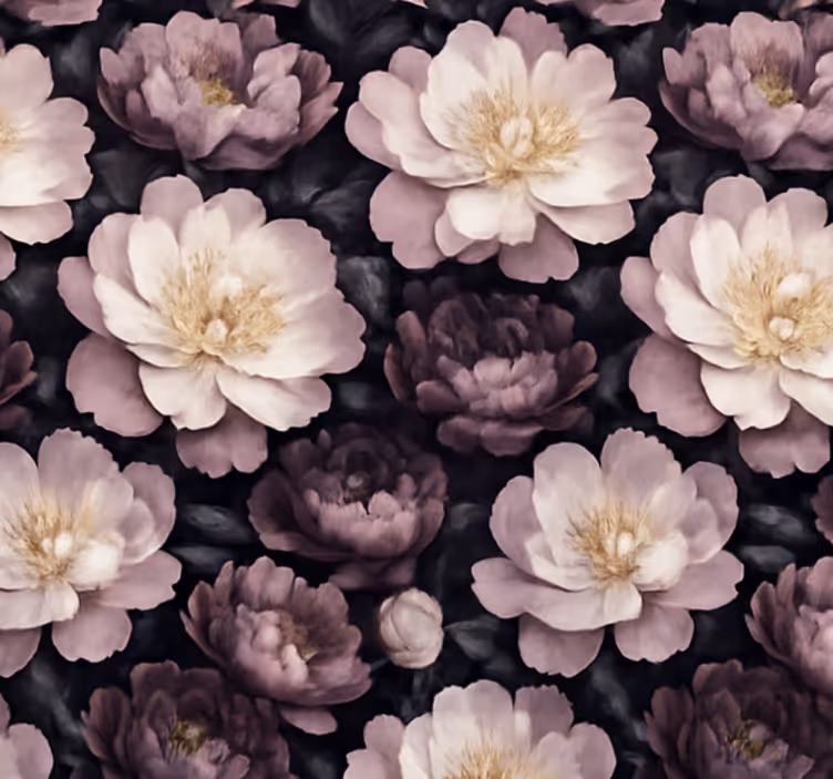 Papel pintado salón flores oscuras - TenVinilo