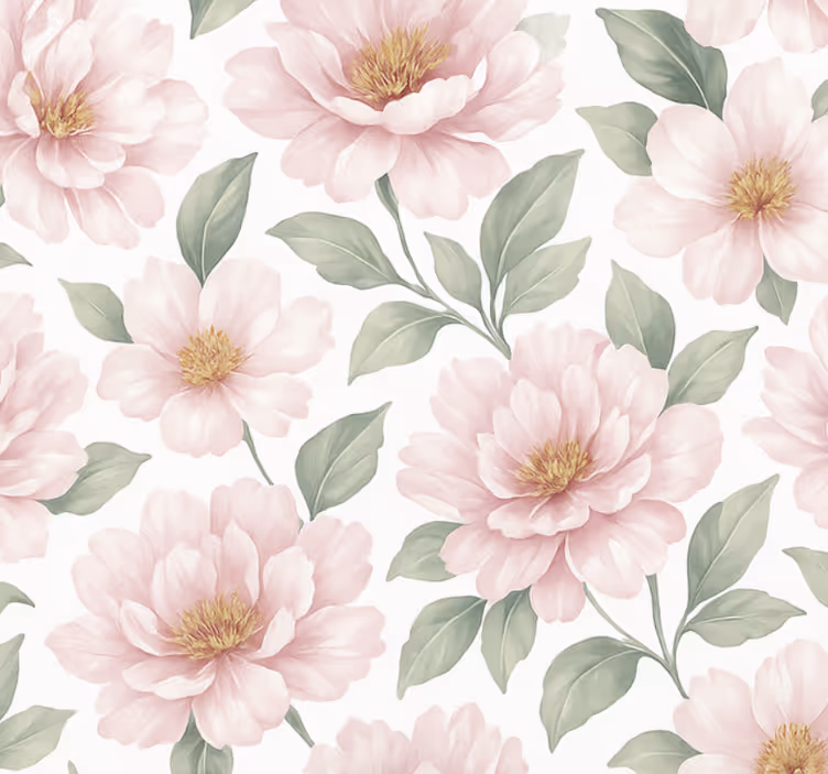 Papel pintado salón peonía pastel floral - TenVinilo