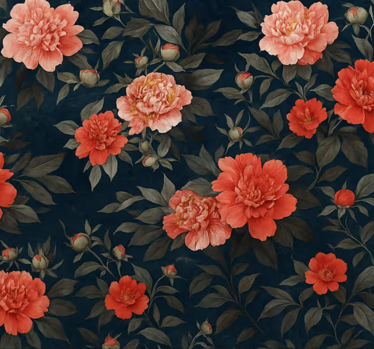 Papel pintado salón botánico oscuro vintage - TenVinilo