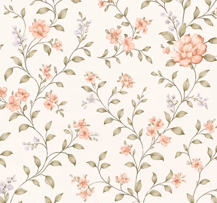 Papel pintado salón floral caprichoso - TenVinilo
