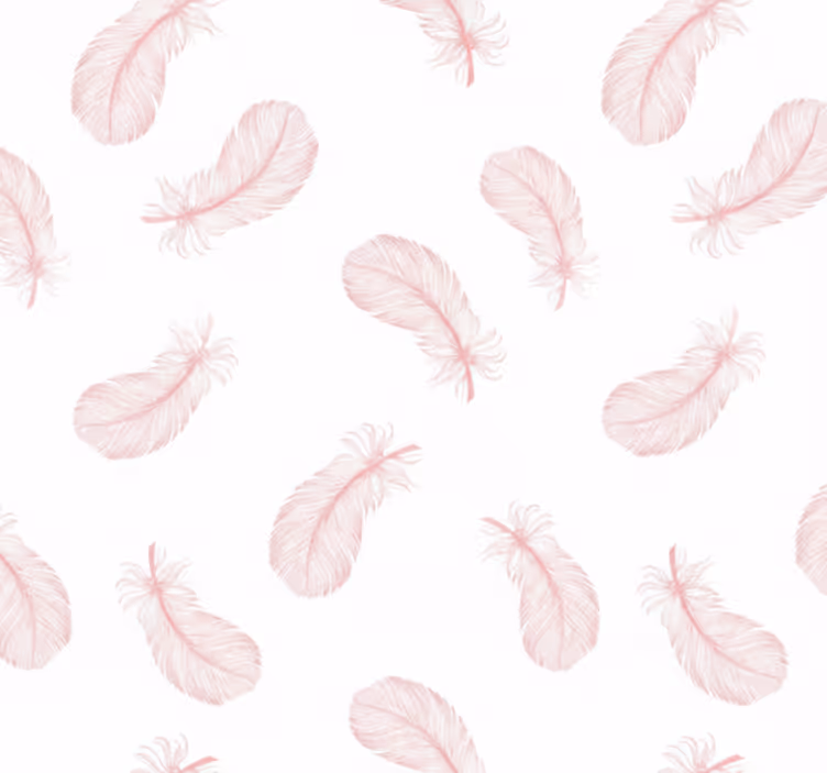 Papel pintado salón patrón de plumas rosas - TenVinilo