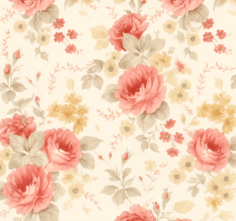Papel pintado dormitorio matrimonio diseño floral romántico - TenVinilo