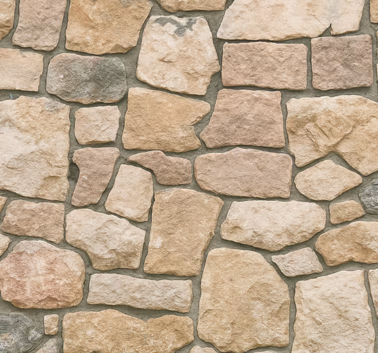 Papel pintado salón patrón de piedra beige - TenVinilo