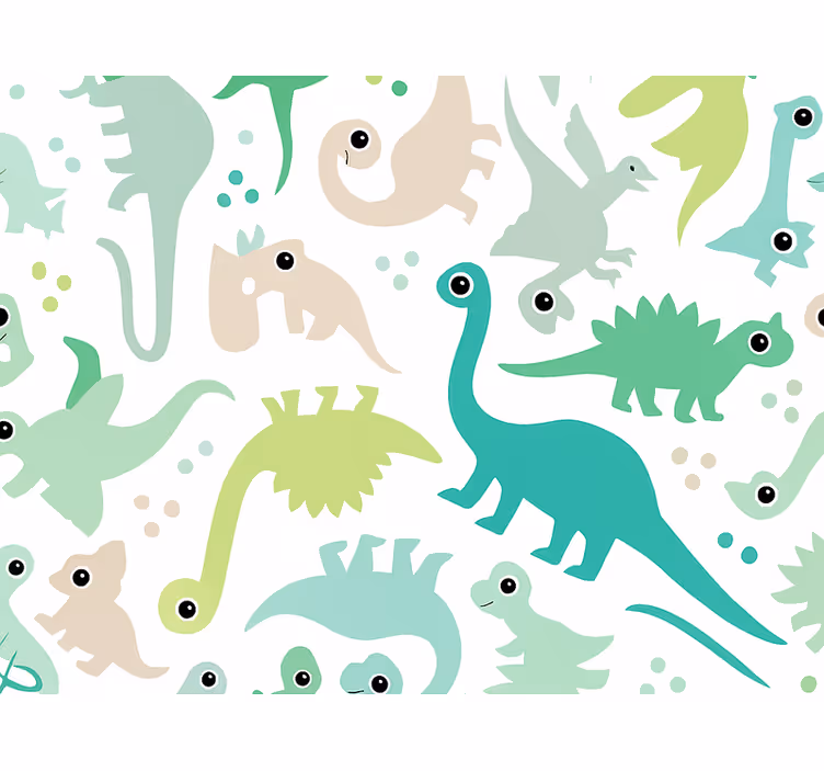 Papel pintado infantil dinosaurios coloridos sencillos - TenVinilo
