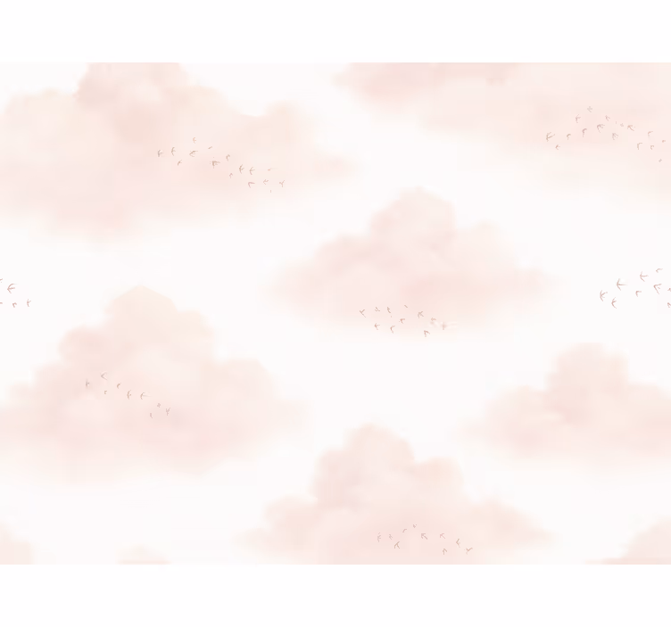 Papel pintado infantil nubes rosadas - TenVinilo