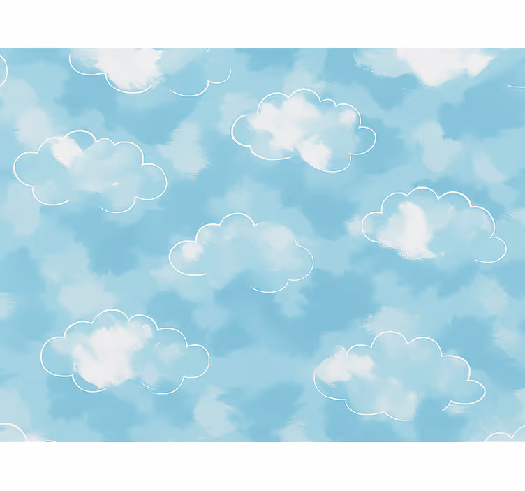Papel pintado infantil nubes suaves para niños - TenVinilo