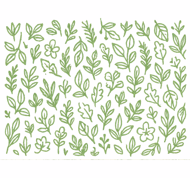Papel pintado infantil verde botánico - TenVinilo