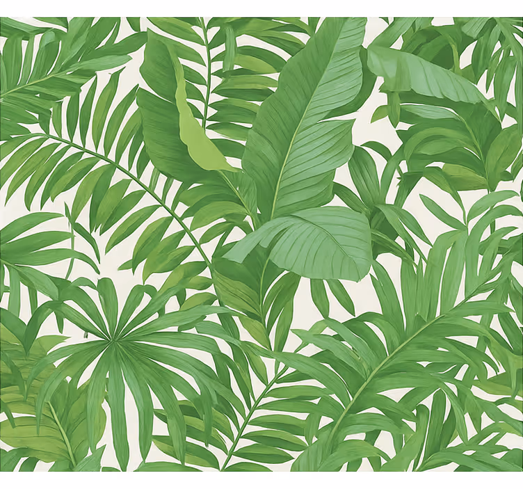 Papel pintado salón hojas tropicales - TenVinilo
