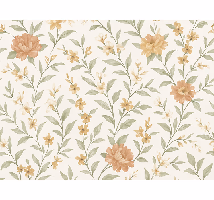 Papel pintado dormitorio matrimonio flor asiática - TenVinilo