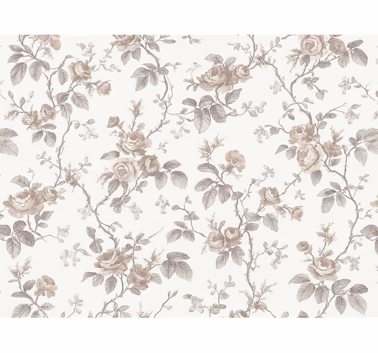 Papel pintado dormitorio matrimonio floral francés vintage - TenVinilo