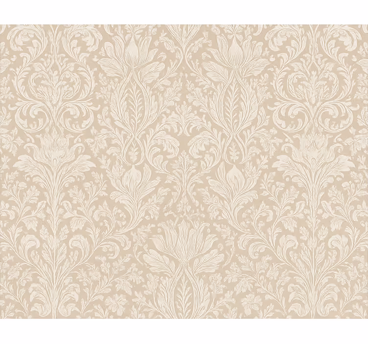 Papel pintado dormitorio matrimonio floral beige clásico - TenVinilo