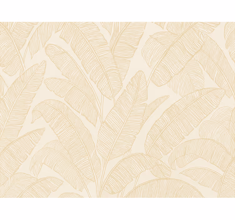 Papel pintado salón hoja de plátano beige - TenVinilo