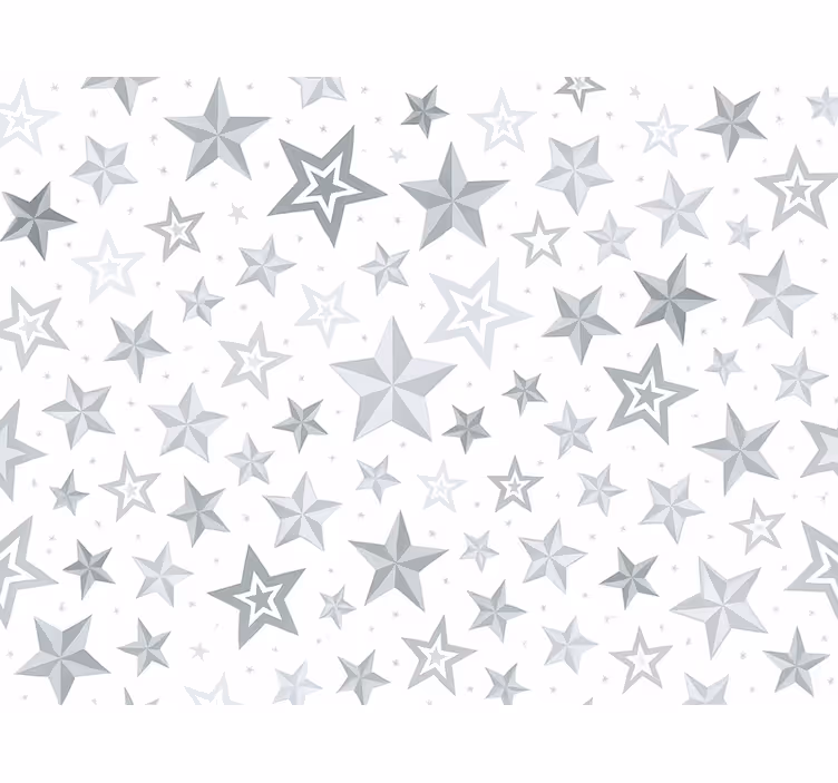 Papel pintado infantil estampado de estrellas plateadas - TenVinilo