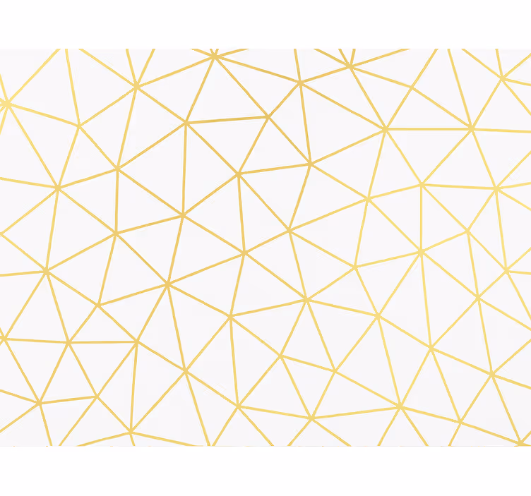 Papel pintado triángulos mosaico prismático dorado - TenVinilo