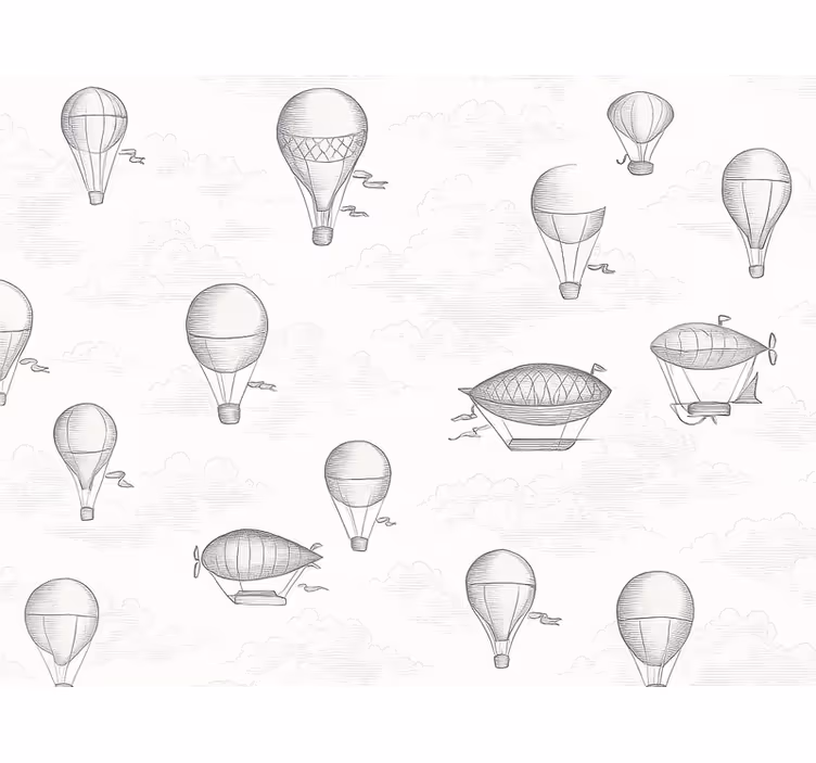 Papel pintado clásico cielos y dirigibles vintage - TenVinilo