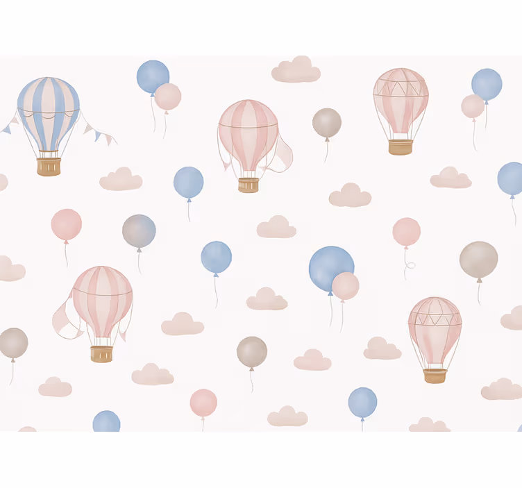 Papel pintado bebé globos de sueño pastel - TenVinilo