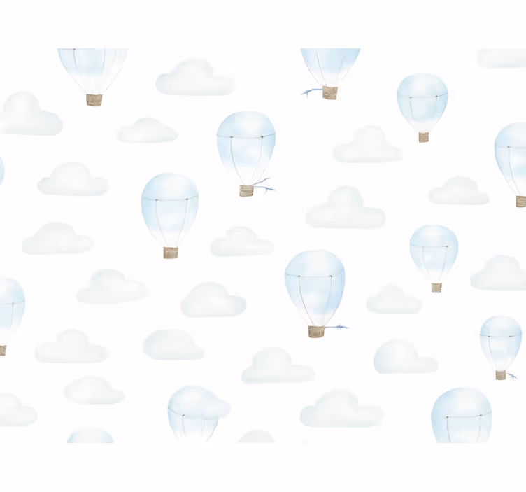 Papel pintado infantil nubes acuareladas azules - TenVinilo