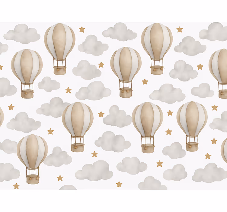 Papel pintado bebé globos de tierra estrellada - TenVinilo