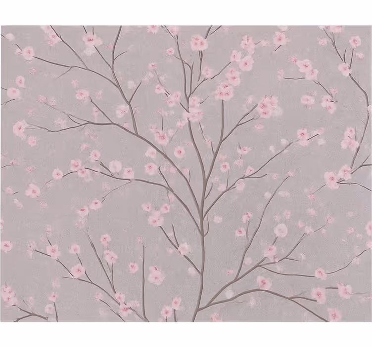 Papel pintado flores rama de cerezo apagado - TenVinilo