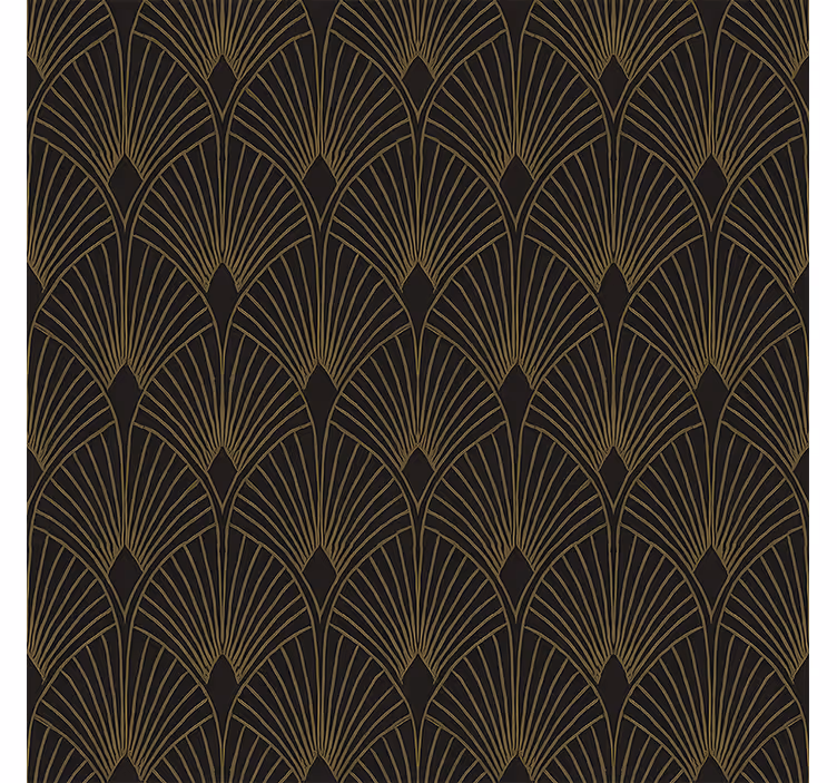Papel pintado geométrico ventilador deco dorado - TenVinilo