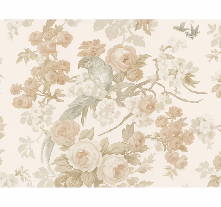 Papel pintado dormitorio matrimonio floral vintage - TenVinilo