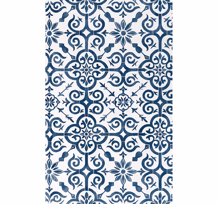 Papel pintado azulejos azul marroquí - TenVinilo