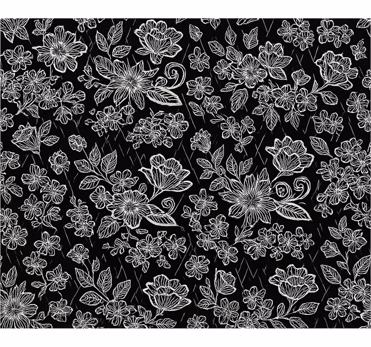 Papel pintado dormitorio matrimonio diseño floral oscuro - TenVinilo