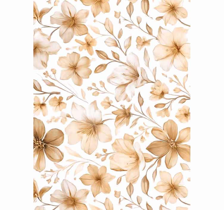 Papel pintado dormitorio matrimonio diseño floral realista - TenVinilo