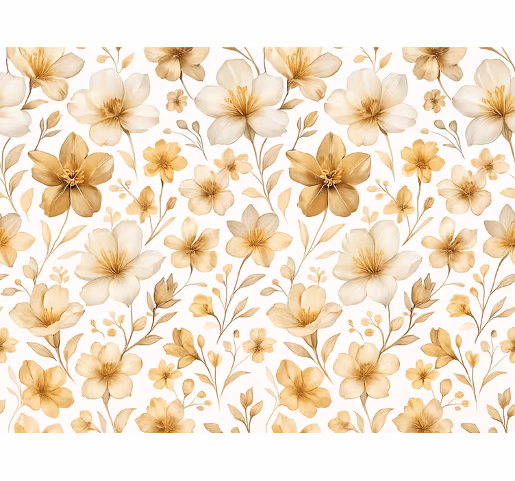 Papel pintado dormitorio matrimonio diseño floral realista - TenVinilo