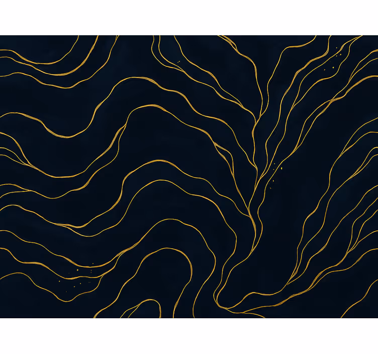 Papel pintado dormitorio matrimonio mármol azul y oro - TenVinilo