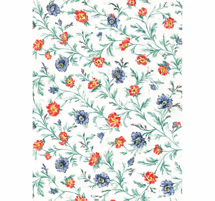 Papel pintado dormitorio matrimonio diseño flores retro - TenVinilo