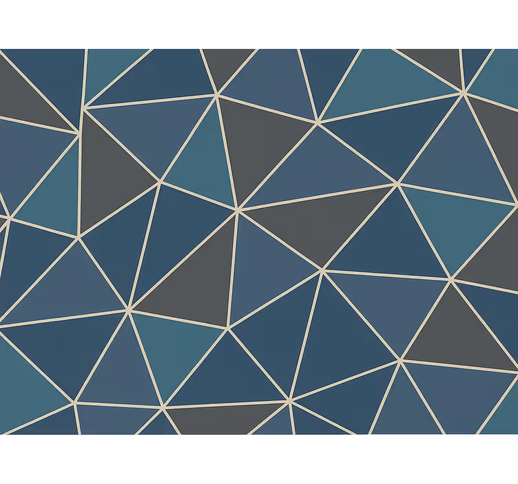 Papel pintado salón patrón geométrico moderno azul - TenVinilo
