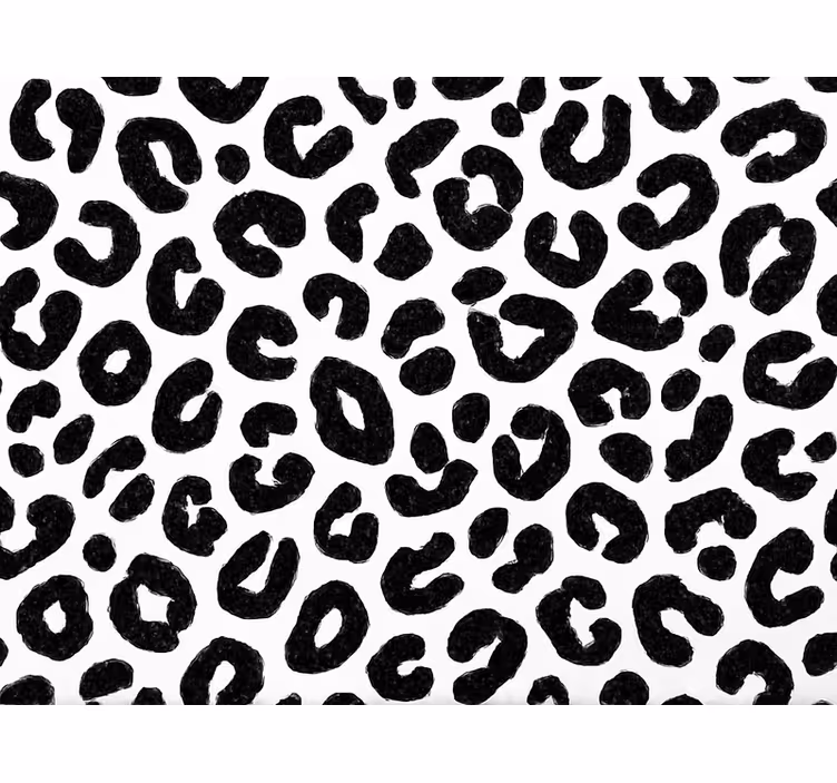 Papel pintado salón leopardo blanco y negro - TenVinilo
