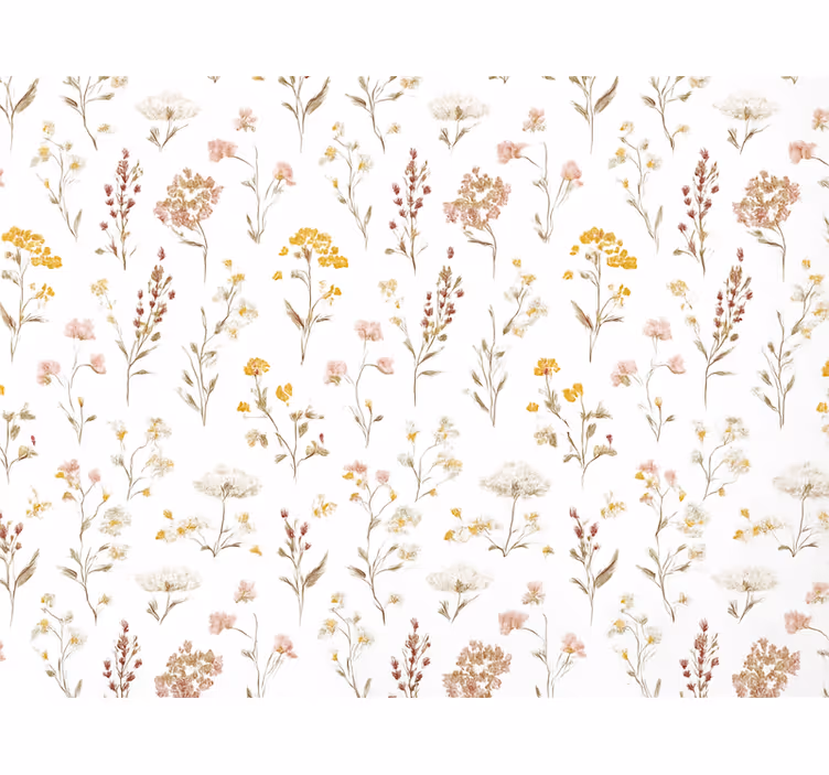 Papel pintado infantil patrón botánico sencillo - TenVinilo