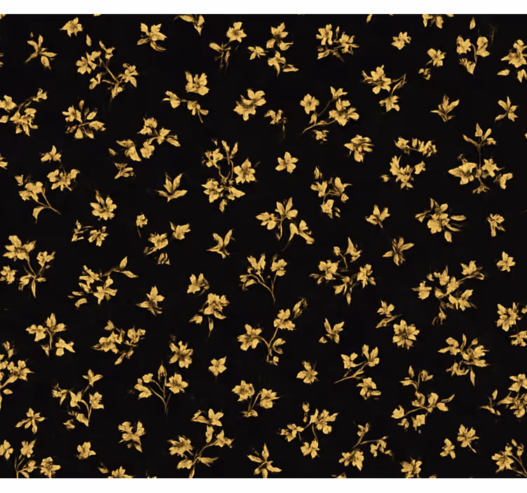 Papel pintado dormitorio matrimonio oscuro con flores dorado - TenVinilo