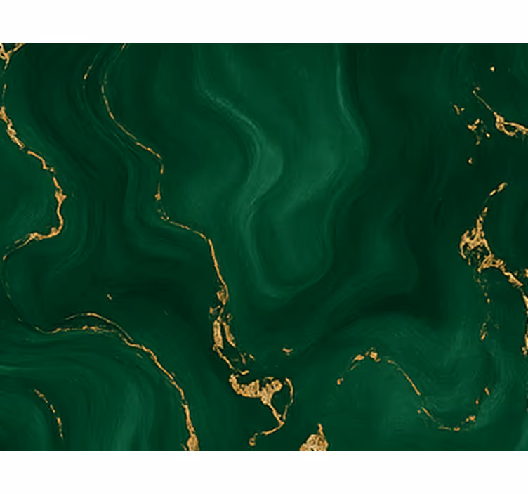 Papel pintado dormitorio matrimonio verde esmeralda con mármol - TenVinilo