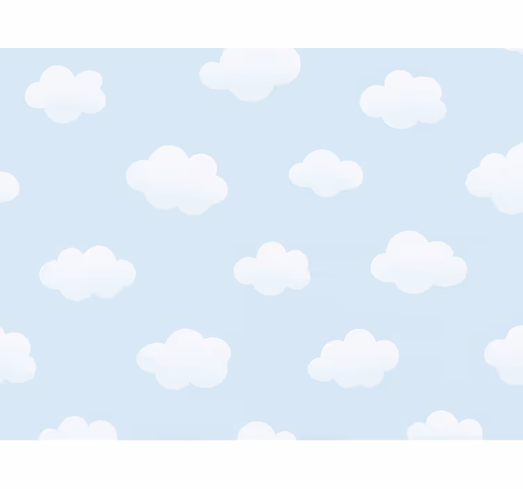 Papel pintado infantil nubes simples - TenVinilo