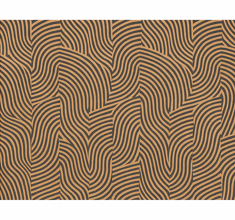 Papel pintado salón líneas modernas negro y naranja - TenVinilo