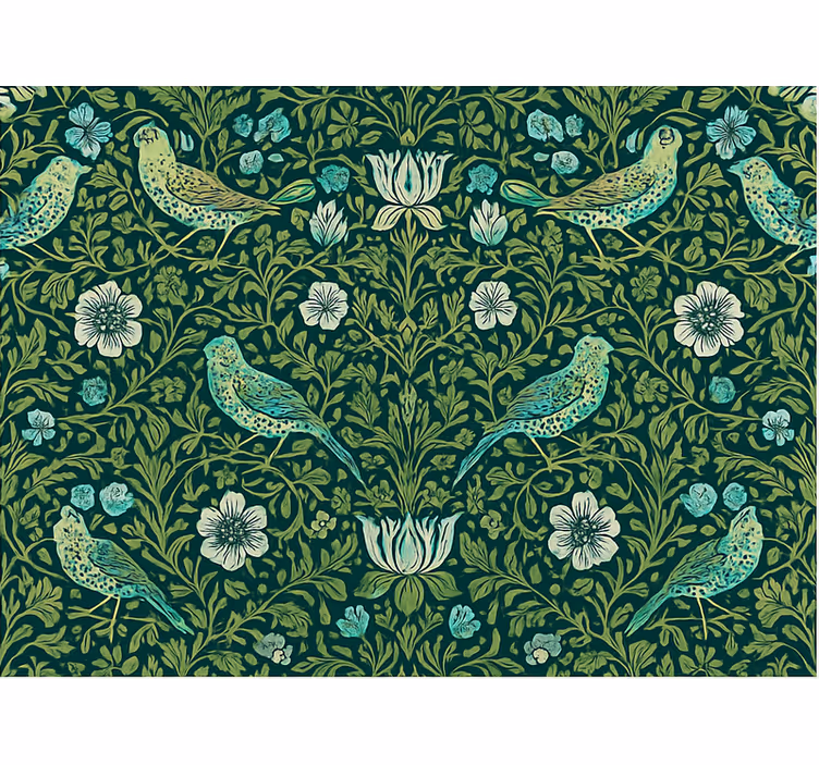 Papel pintado dormitorio matrimonio floral y aves - TenVinilo