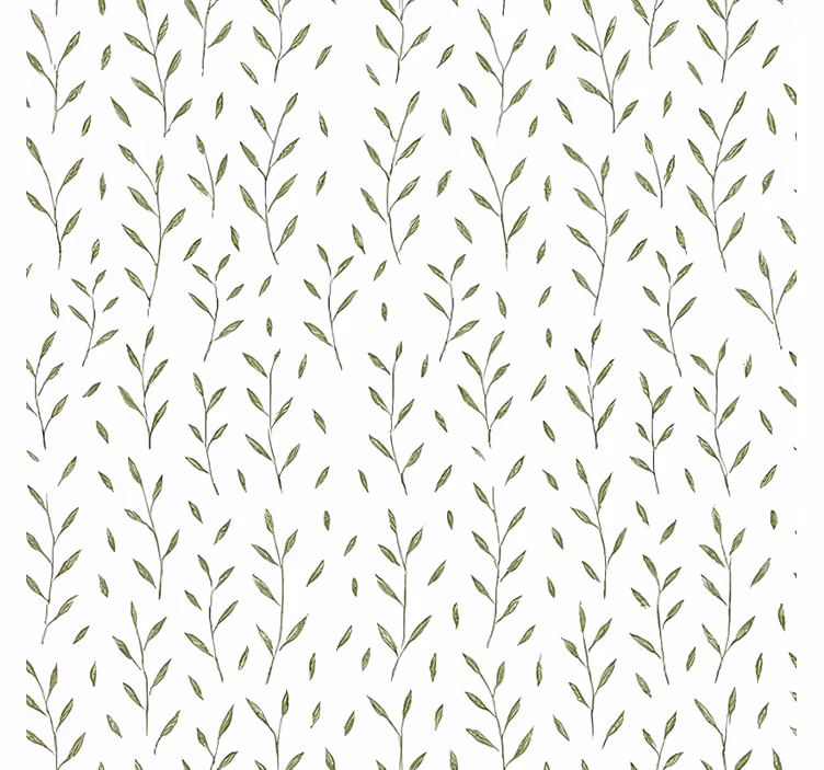 Papel pintado salón patrón de pequeñas hojas verdes - TenVinilo