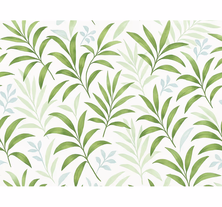 Papel pintado salón diseño de grandes hojas verdes - TenVinilo