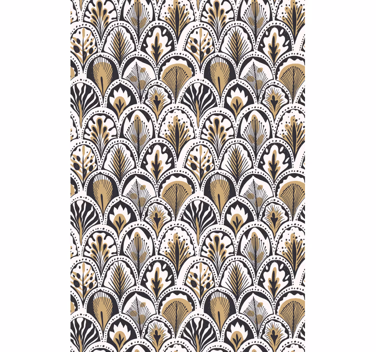 Papel pintado flores patrón dorado - TenVinilo