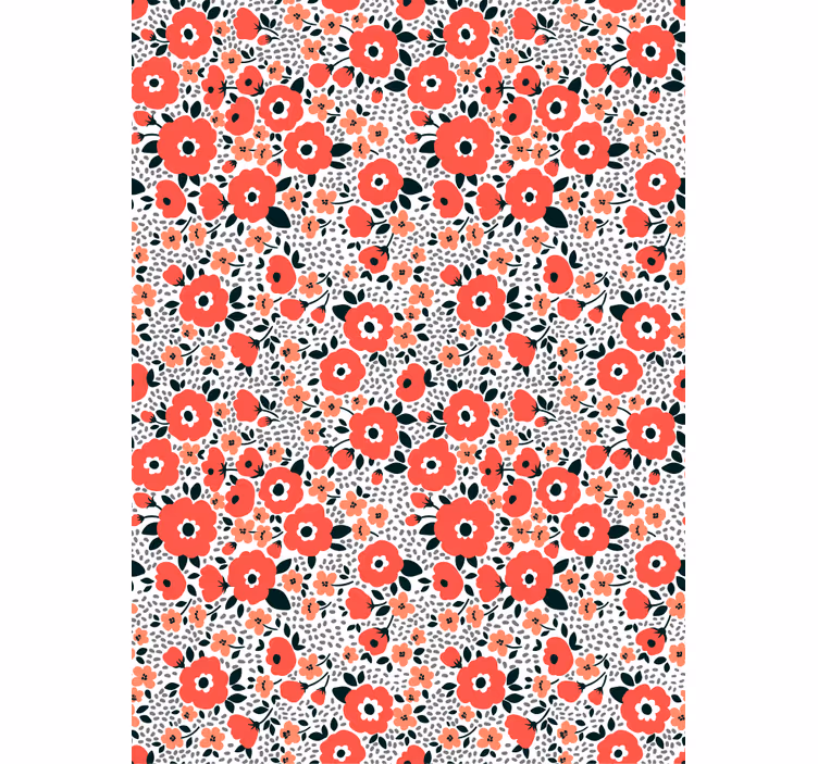 Papel pintado flores patrón abstracto de amapolas - TenVinilo