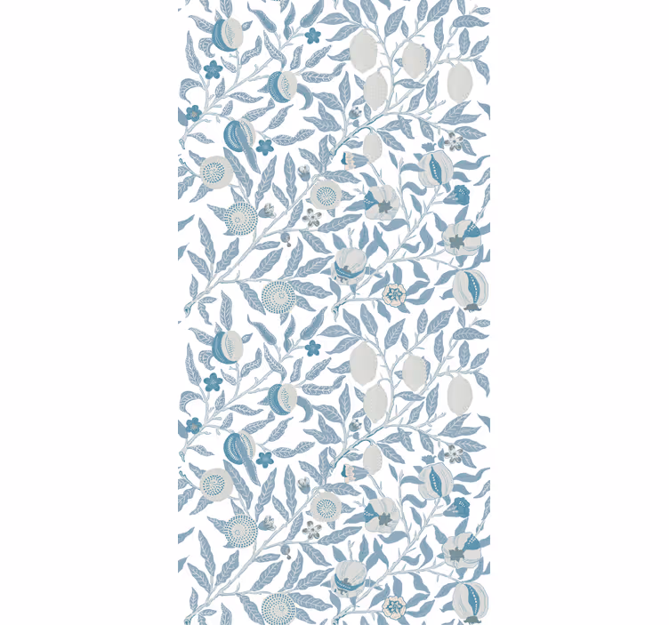 Papel pintado flores estilo victoriano azul - TenVinilo