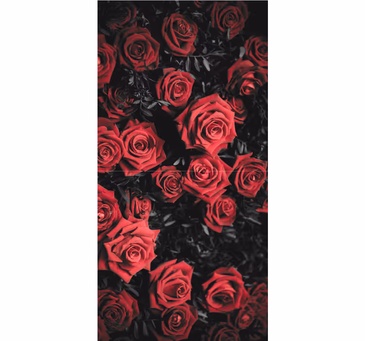 Papel pintado flores rosas rojas hermosas - TenVinilo