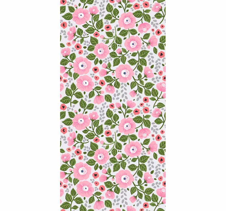 Papel pintado flores cabezas de flores rosas - TenVinilo