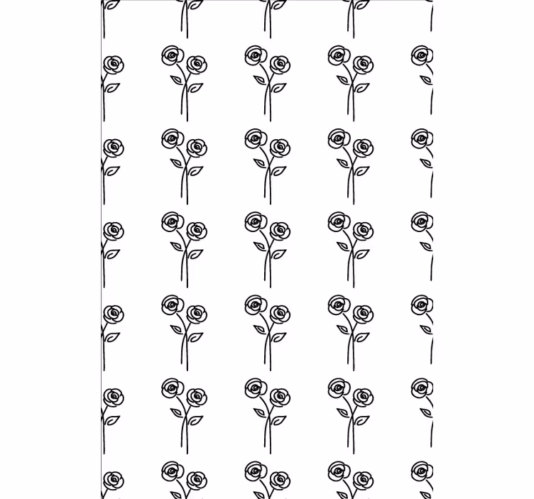 Papel pintado flores diseño minimalista de rosas - TenVinilo